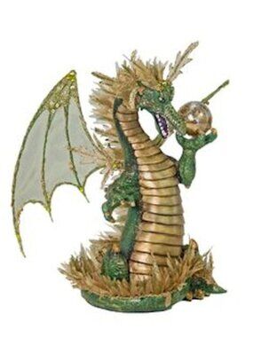Katherine's Collection Beaded Green Dragon Sitting Figurine Myths & Legends